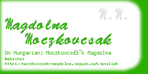 magdolna moczkovcsak business card